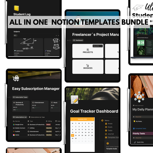 All in one Notion Templates Bundle ( more than 300 templates )